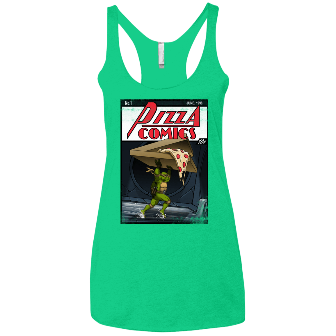 T-Shirts Envy / X-Small Pizza Comics Women's Triblend Racerback Tank