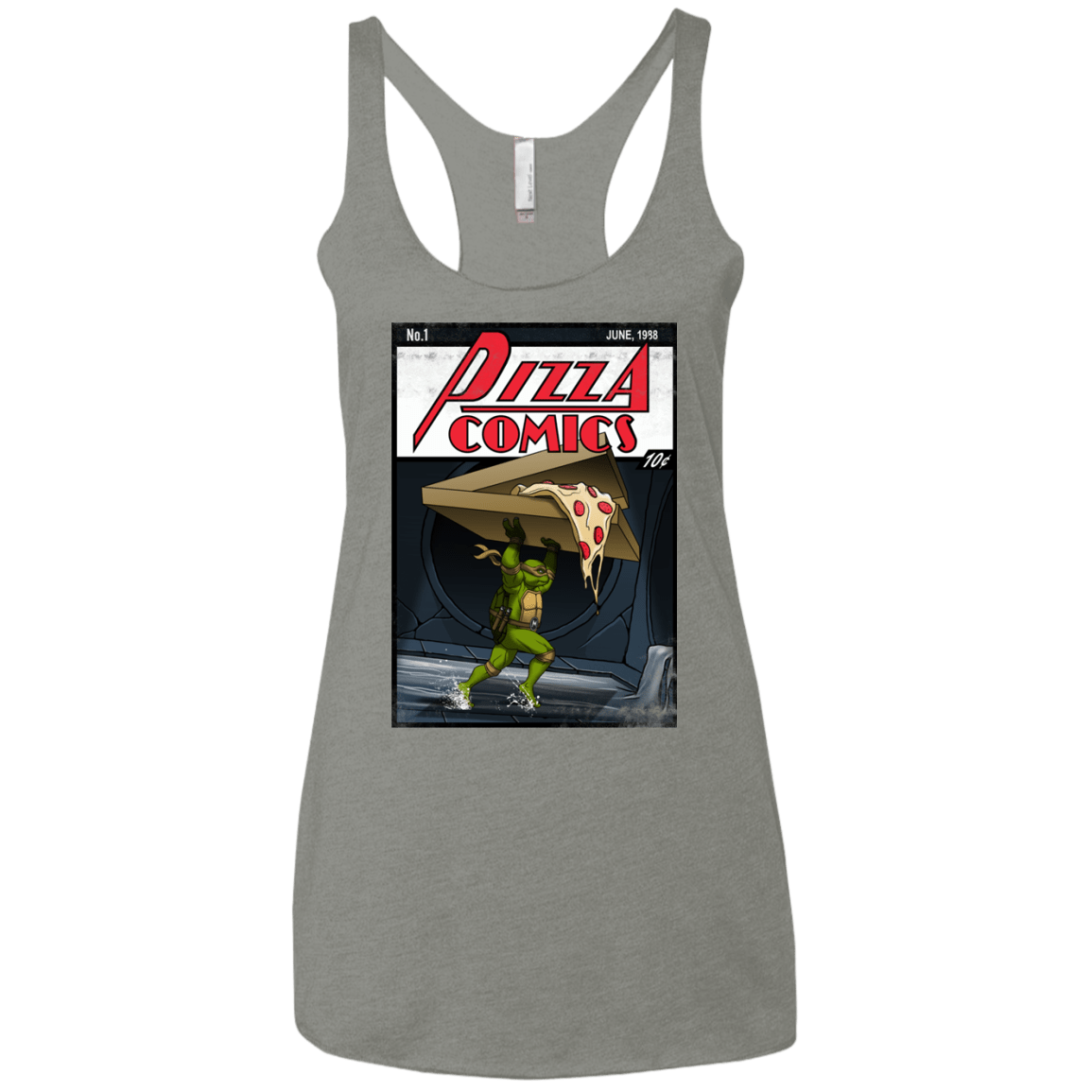 T-Shirts Venetian Grey / X-Small Pizza Comics Women's Triblend Racerback Tank