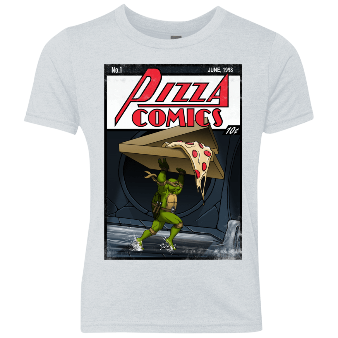 T-Shirts Heather White / YXS Pizza Comics Youth Triblend T-Shirt