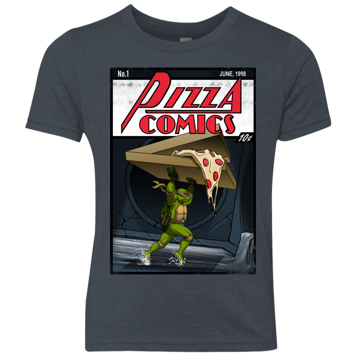 T-Shirts Vintage Navy / YXS Pizza Comics Youth Triblend T-Shirt
