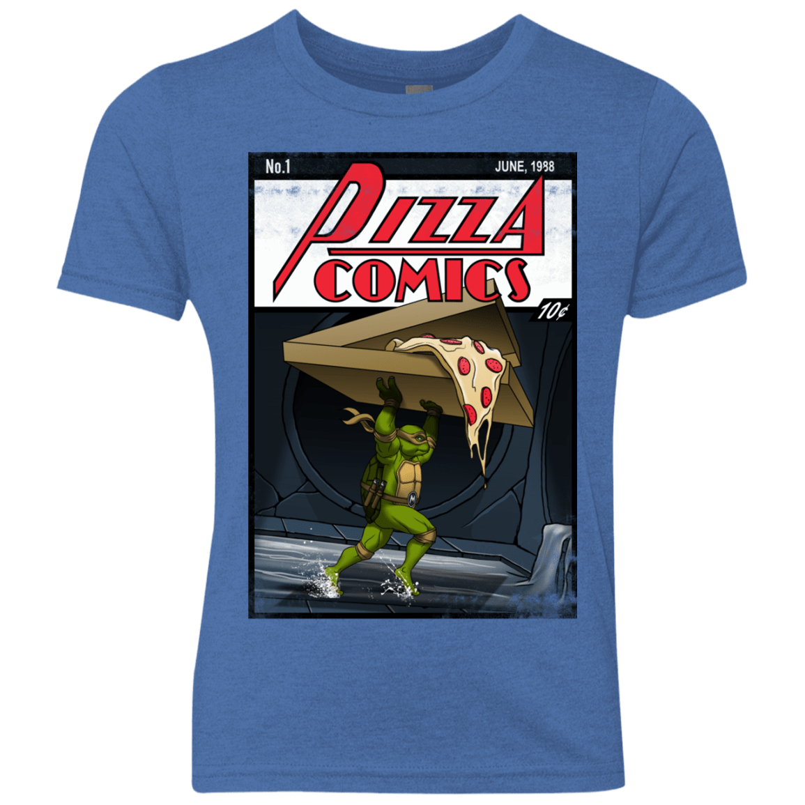 T-Shirts Vintage Royal / YXS Pizza Comics Youth Triblend T-Shirt