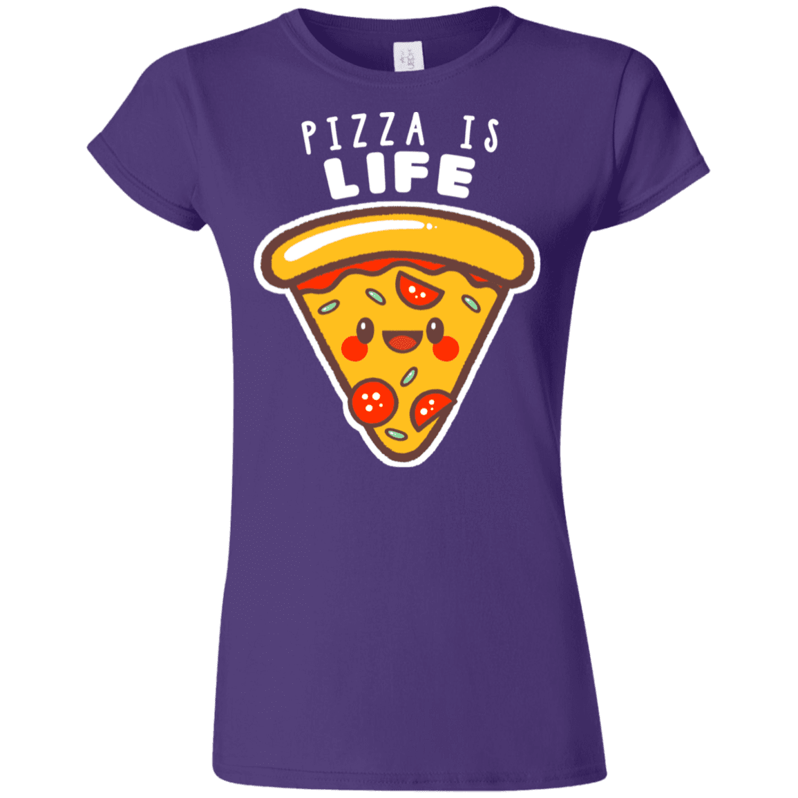 T-Shirts Purple / S Pizza is Life Junior Slimmer-Fit T-Shirt