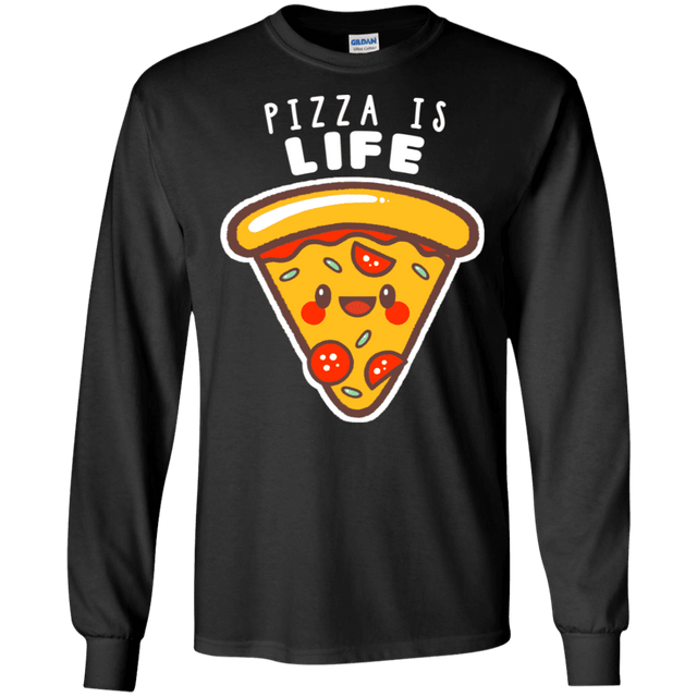 T-Shirts Black / S Pizza is Life Men's Long Sleeve T-Shirt
