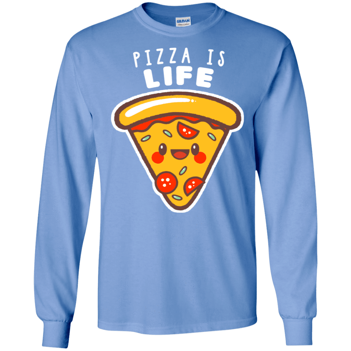 T-Shirts Carolina Blue / S Pizza is Life Men's Long Sleeve T-Shirt