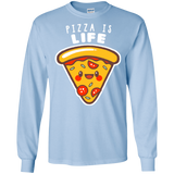 T-Shirts Light Blue / S Pizza is Life Men's Long Sleeve T-Shirt