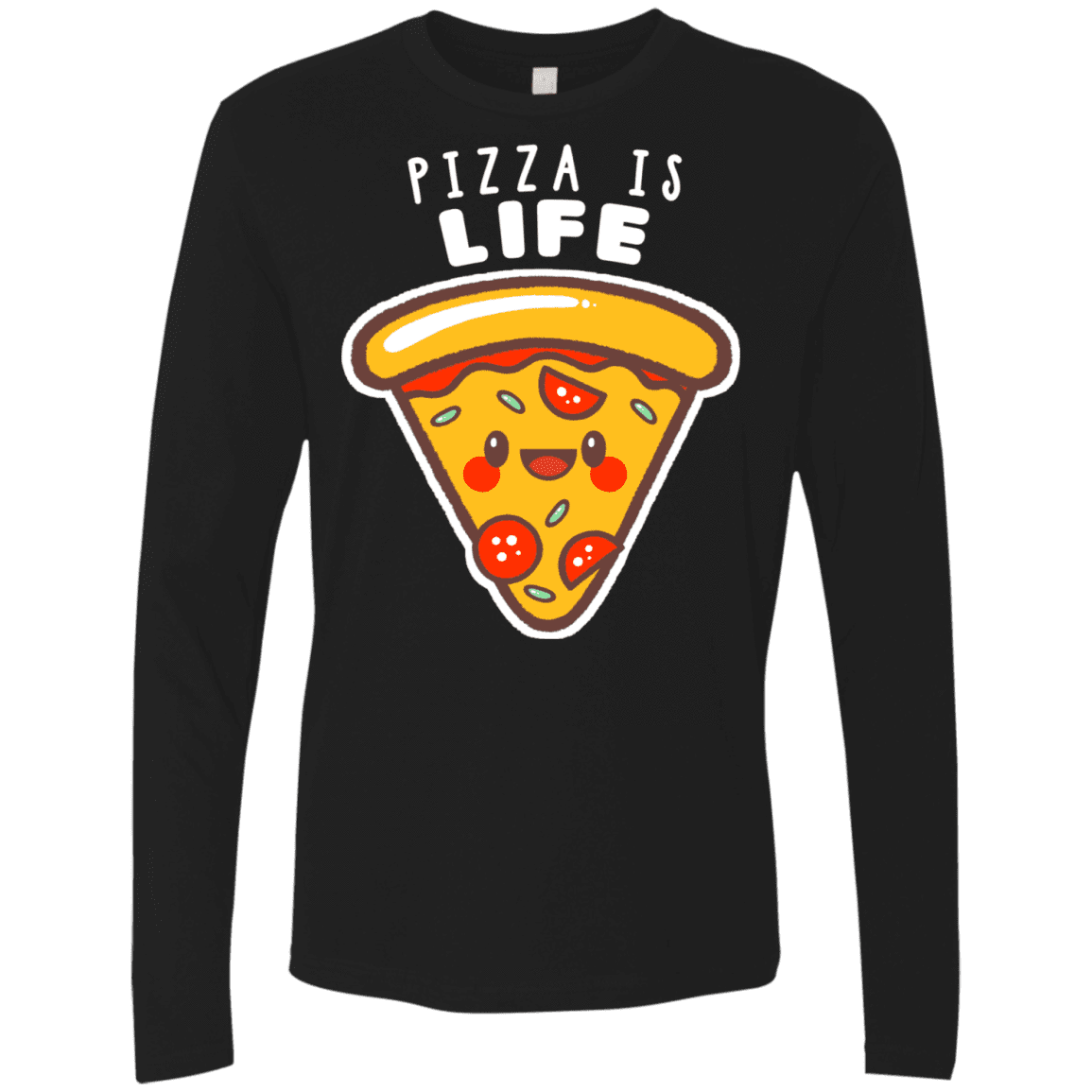 T-Shirts Black / S Pizza is Life Men's Premium Long Sleeve