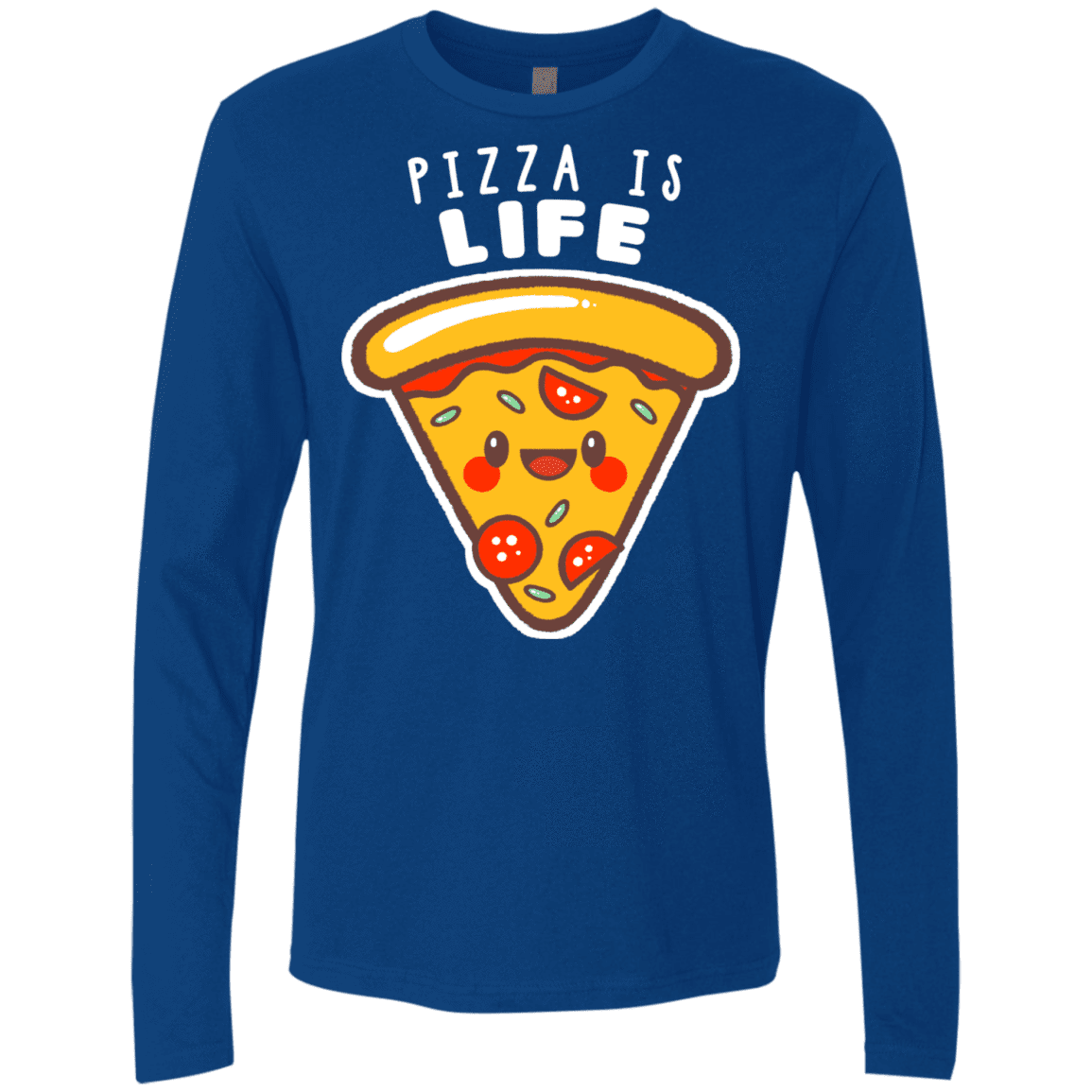 T-Shirts Royal / S Pizza is Life Men's Premium Long Sleeve