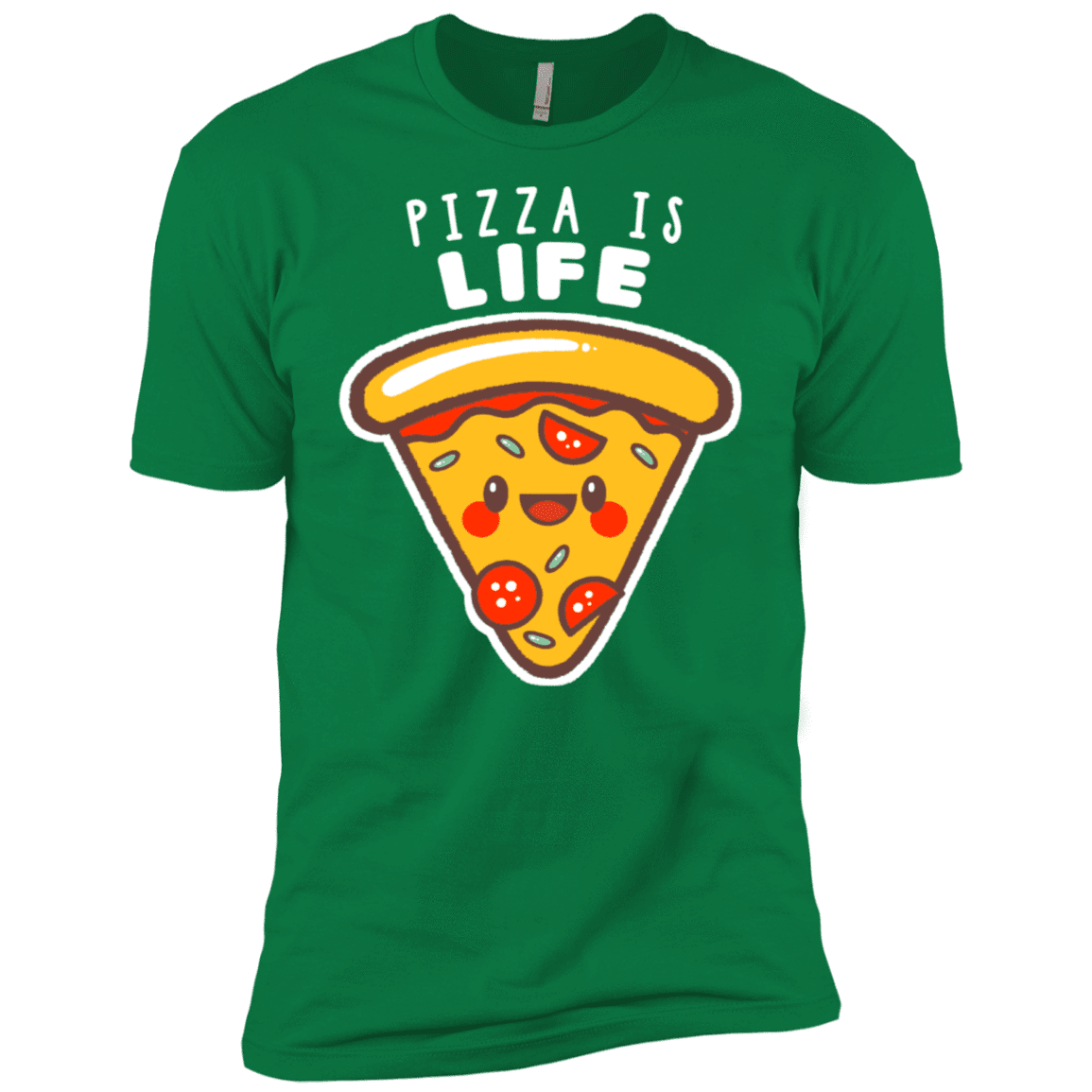 T-Shirts Kelly Green / X-Small Pizza is Life Men's Premium T-Shirt