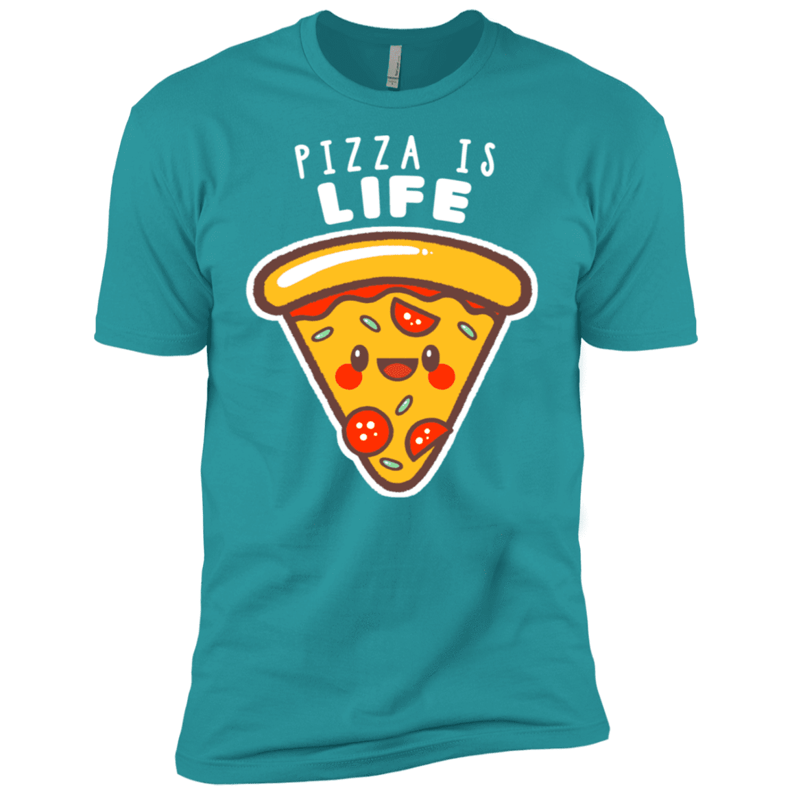 T-Shirts Tahiti Blue / X-Small Pizza is Life Men's Premium T-Shirt