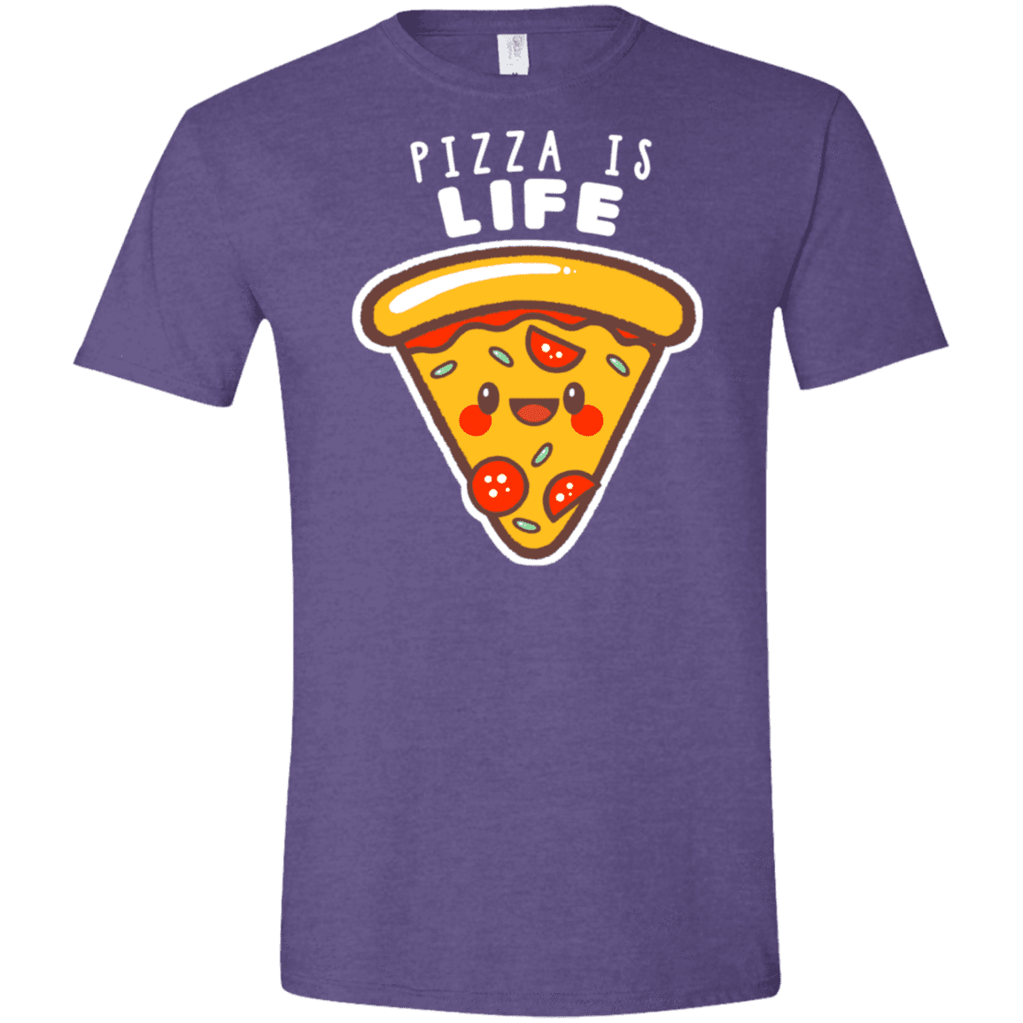 T-Shirts Heather Purple / S Pizza is Life Men's Semi-Fitted Softstyle