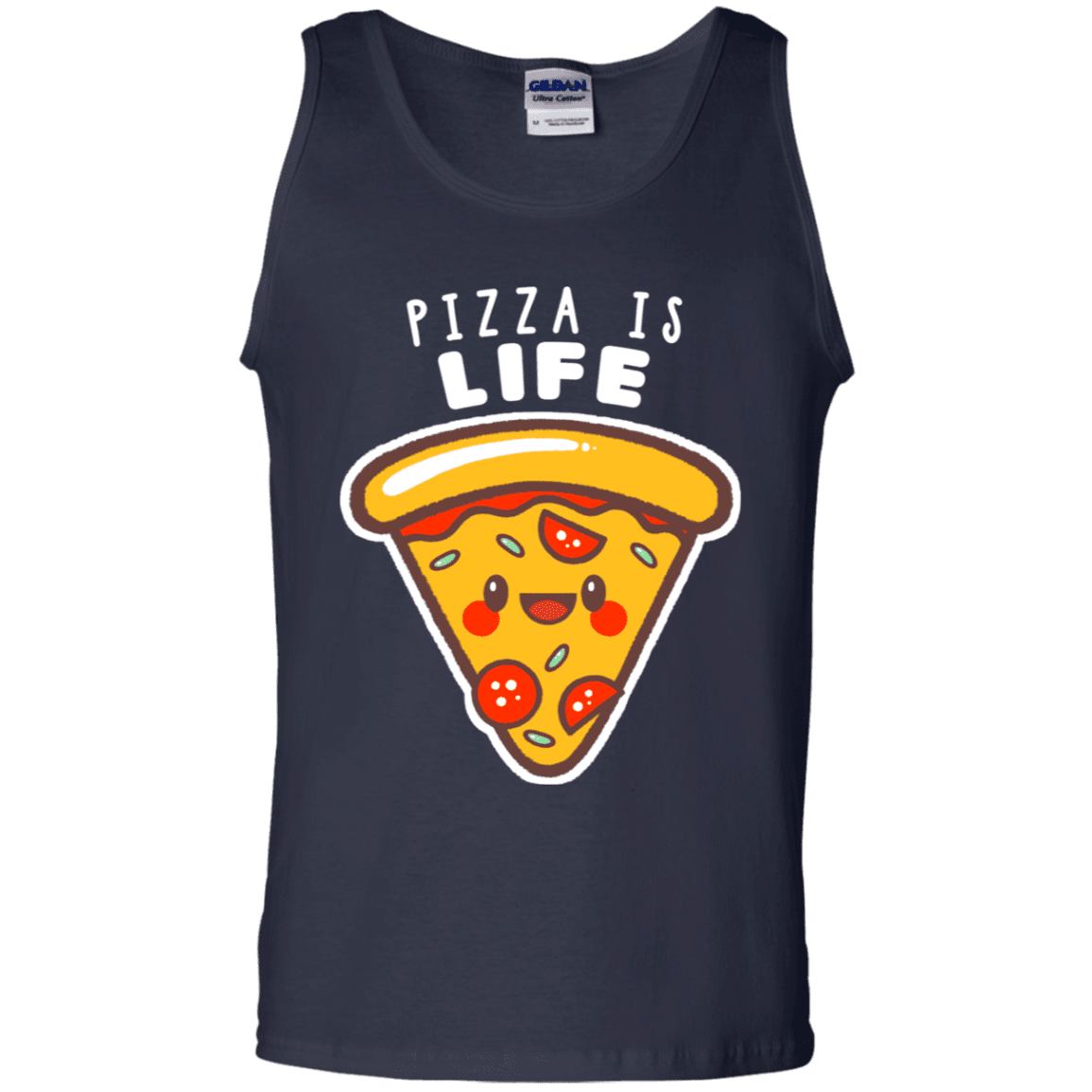 T-Shirts Navy / S Pizza is Life Men's Tank Top