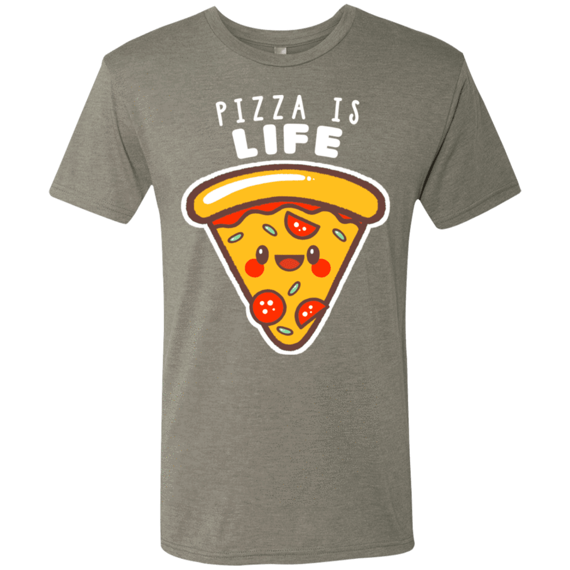 T-Shirts Venetian Grey / S Pizza is Life Men's Triblend T-Shirt