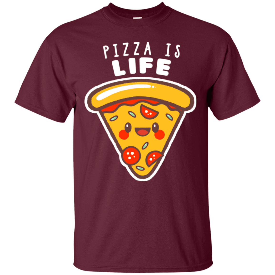T-Shirts Maroon / S Pizza is Life T-Shirt