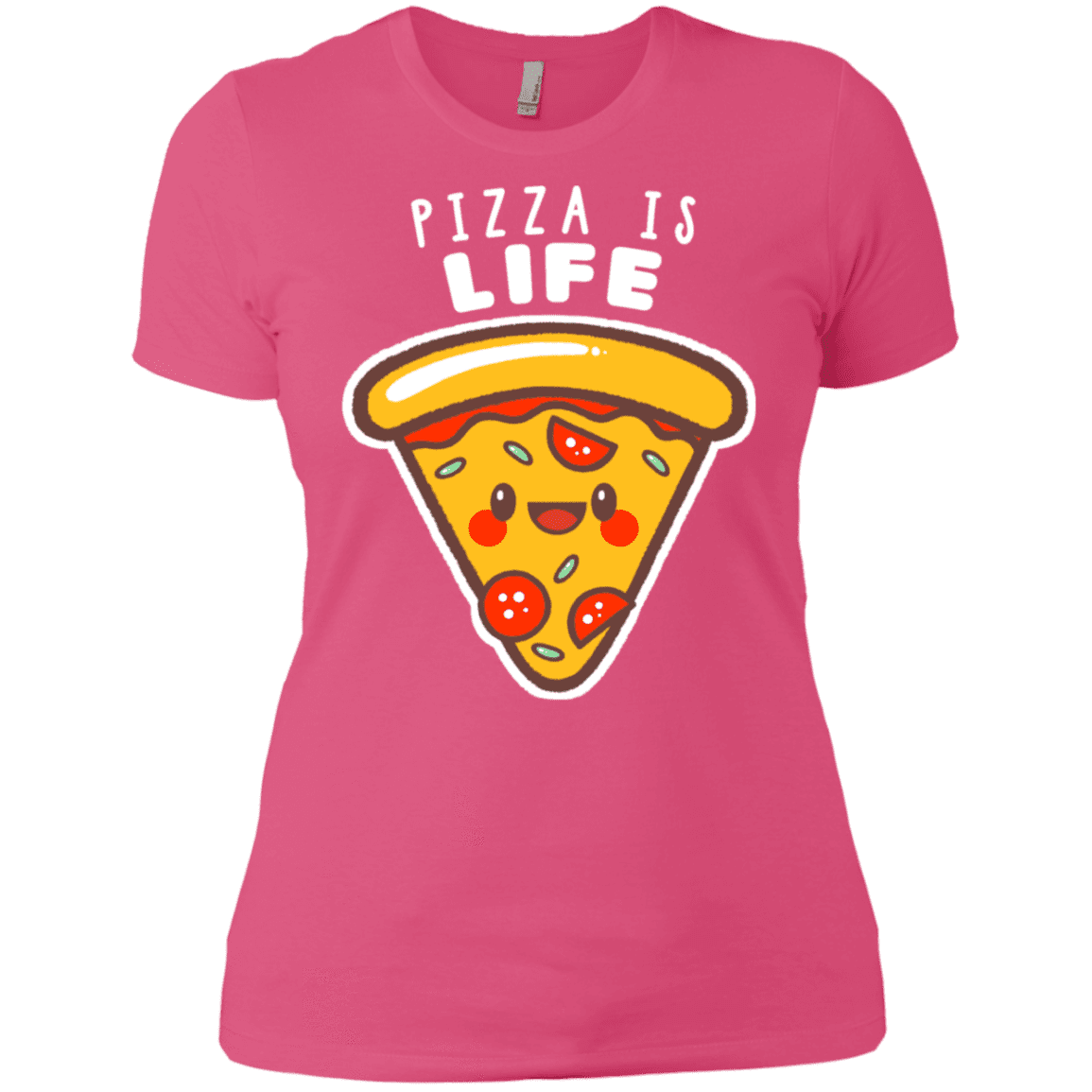 T-Shirts Hot Pink / X-Small Pizza is Life Women's Premium T-Shirt