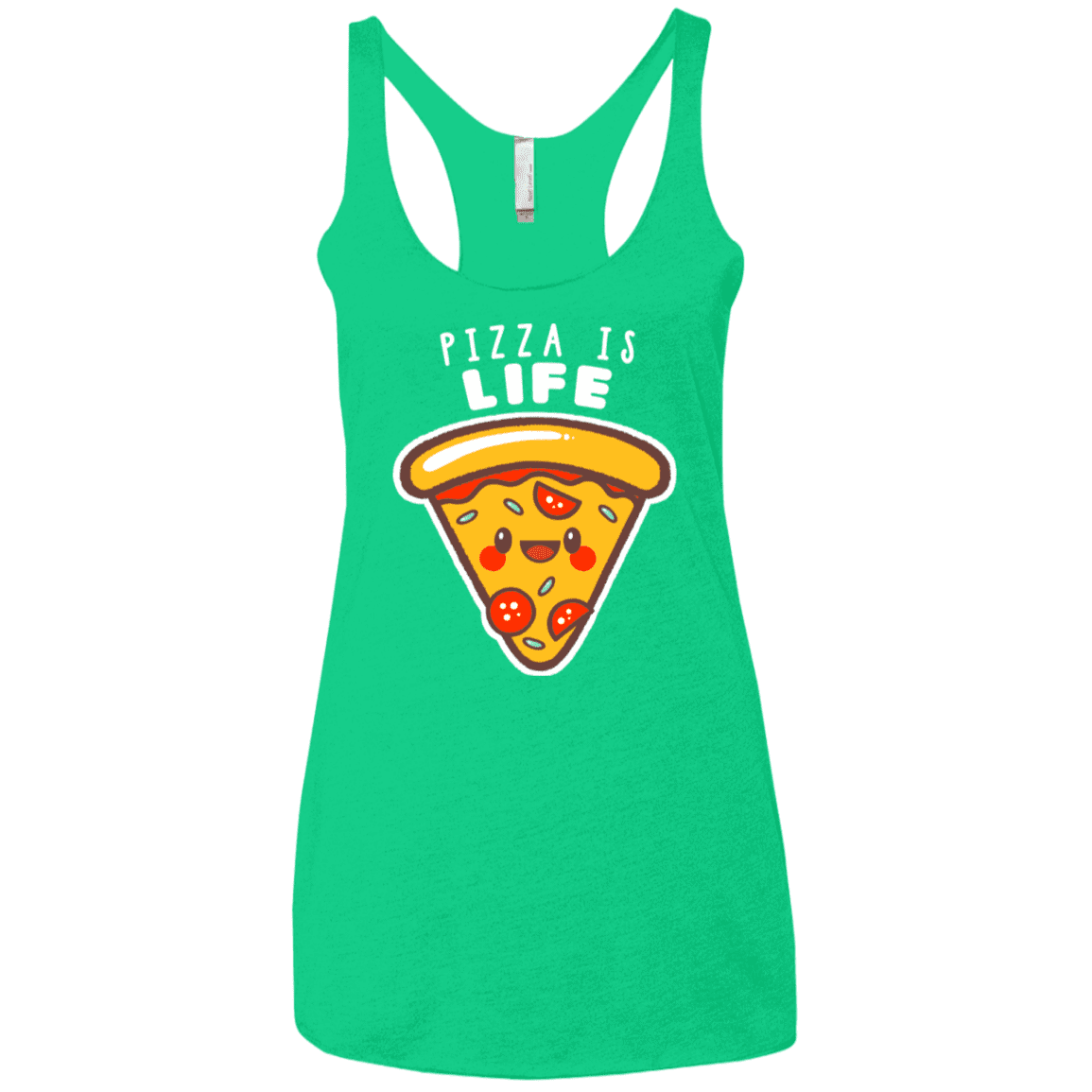 T-Shirts Envy / X-Small Pizza is Life Women's Triblend Racerback Tank