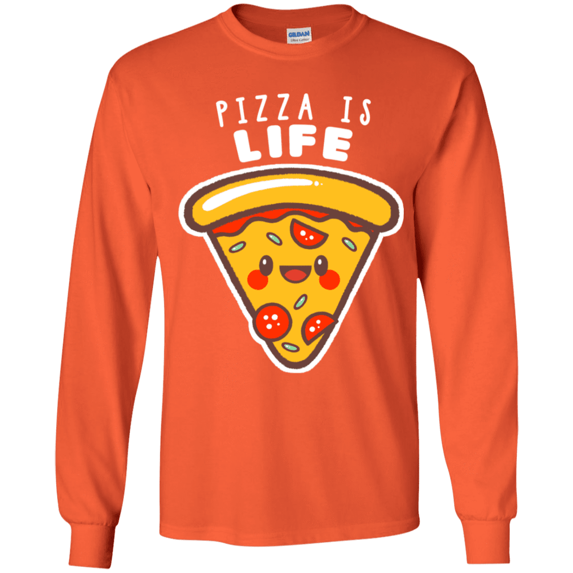 T-Shirts Orange / YS Pizza is Life Youth Long Sleeve T-Shirt