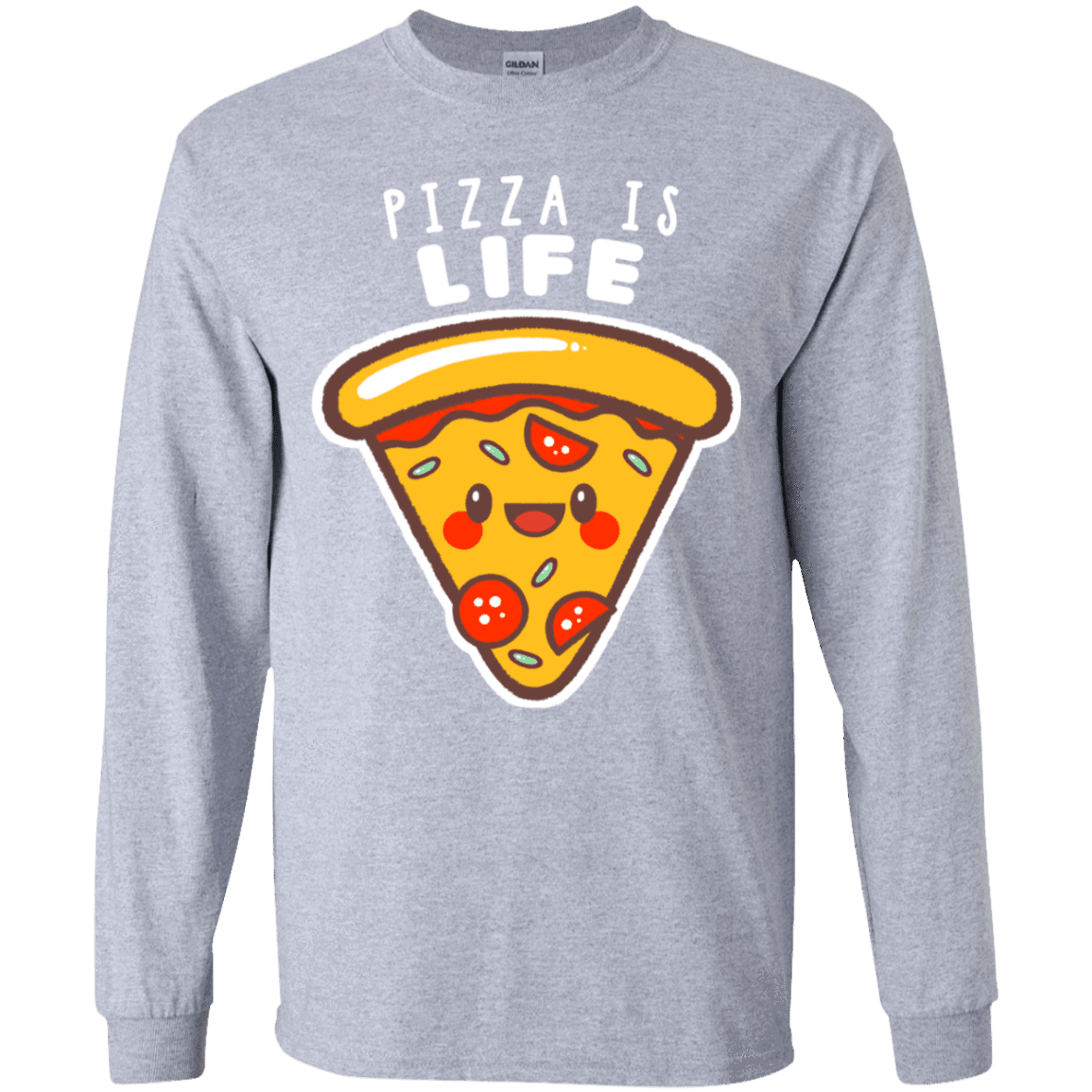 T-Shirts Sport Grey / YS Pizza is Life Youth Long Sleeve T-Shirt