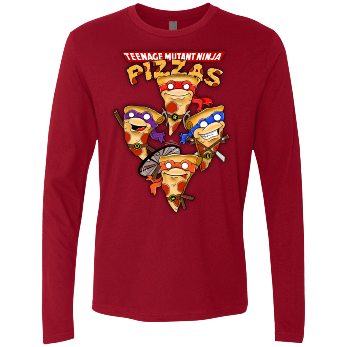 T-Shirts Cardinal / Small Pizza Ninjas Men's Premium Long Sleeve