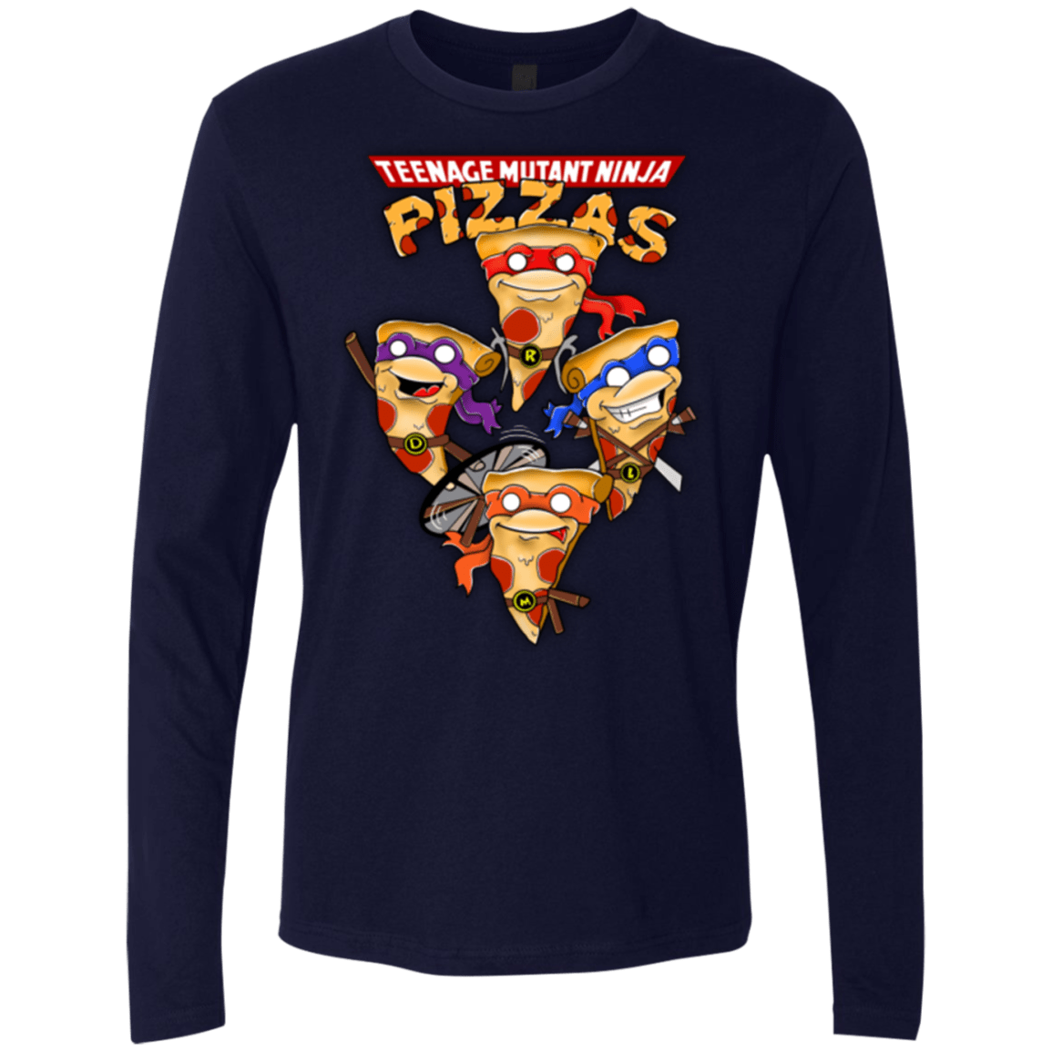 T-Shirts Midnight Navy / Small Pizza Ninjas Men's Premium Long Sleeve