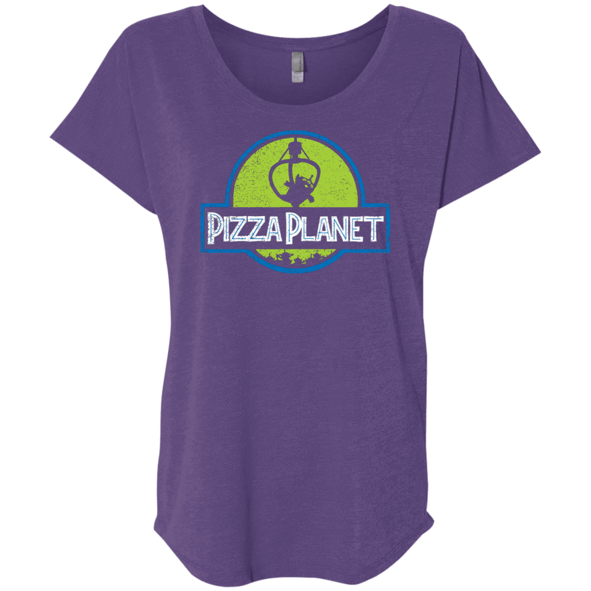 T-Shirts Purple Rush / X-Small Pizza Planet Triblend Dolman Sleeve