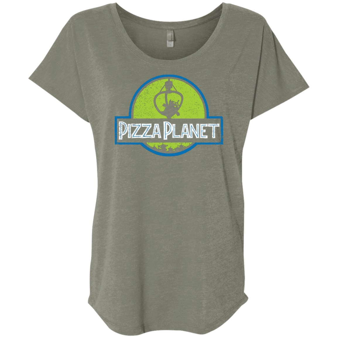 T-Shirts Venetian Grey / X-Small Pizza Planet Triblend Dolman Sleeve