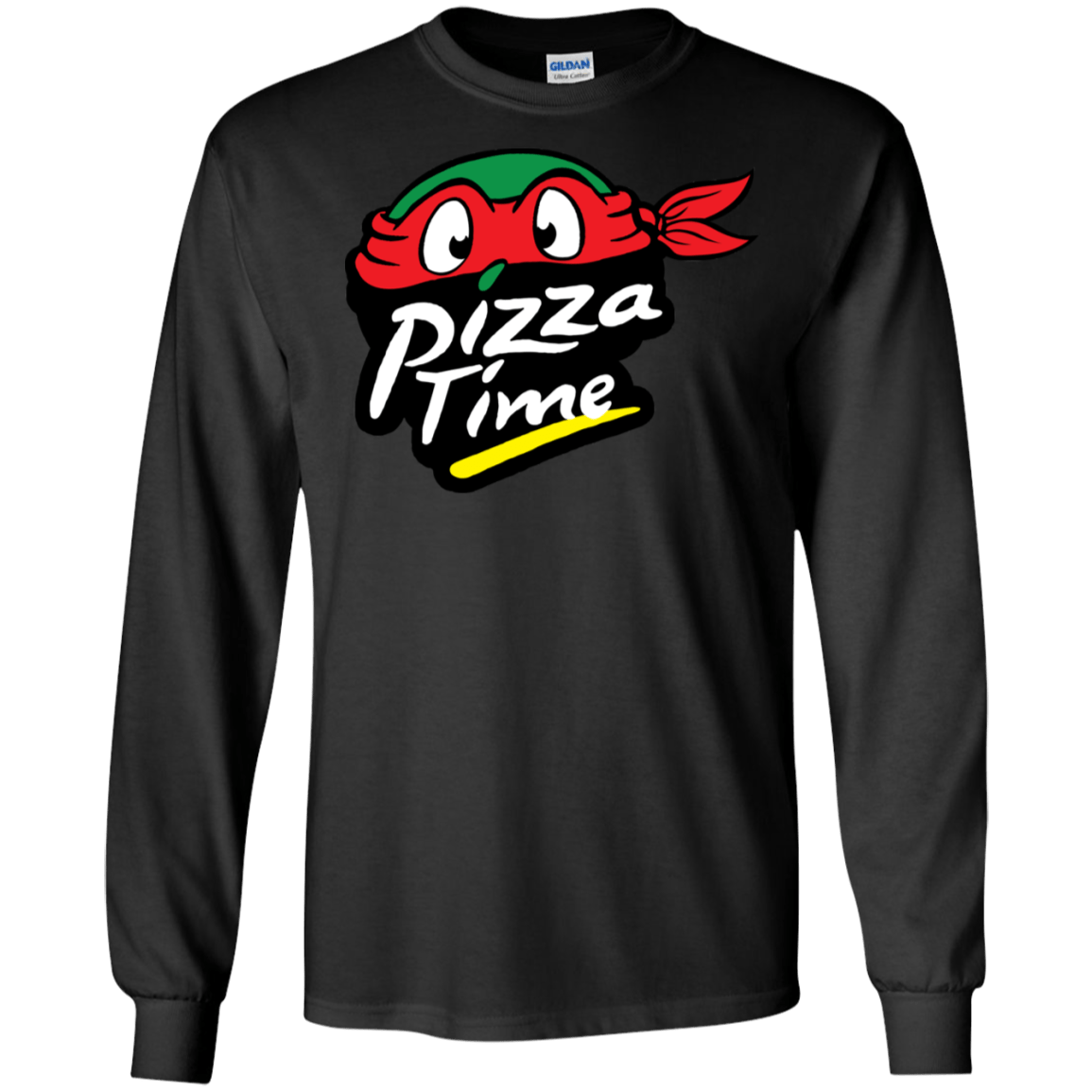 T-Shirts Black / S Pizza Time Men's Long Sleeve T-Shirt