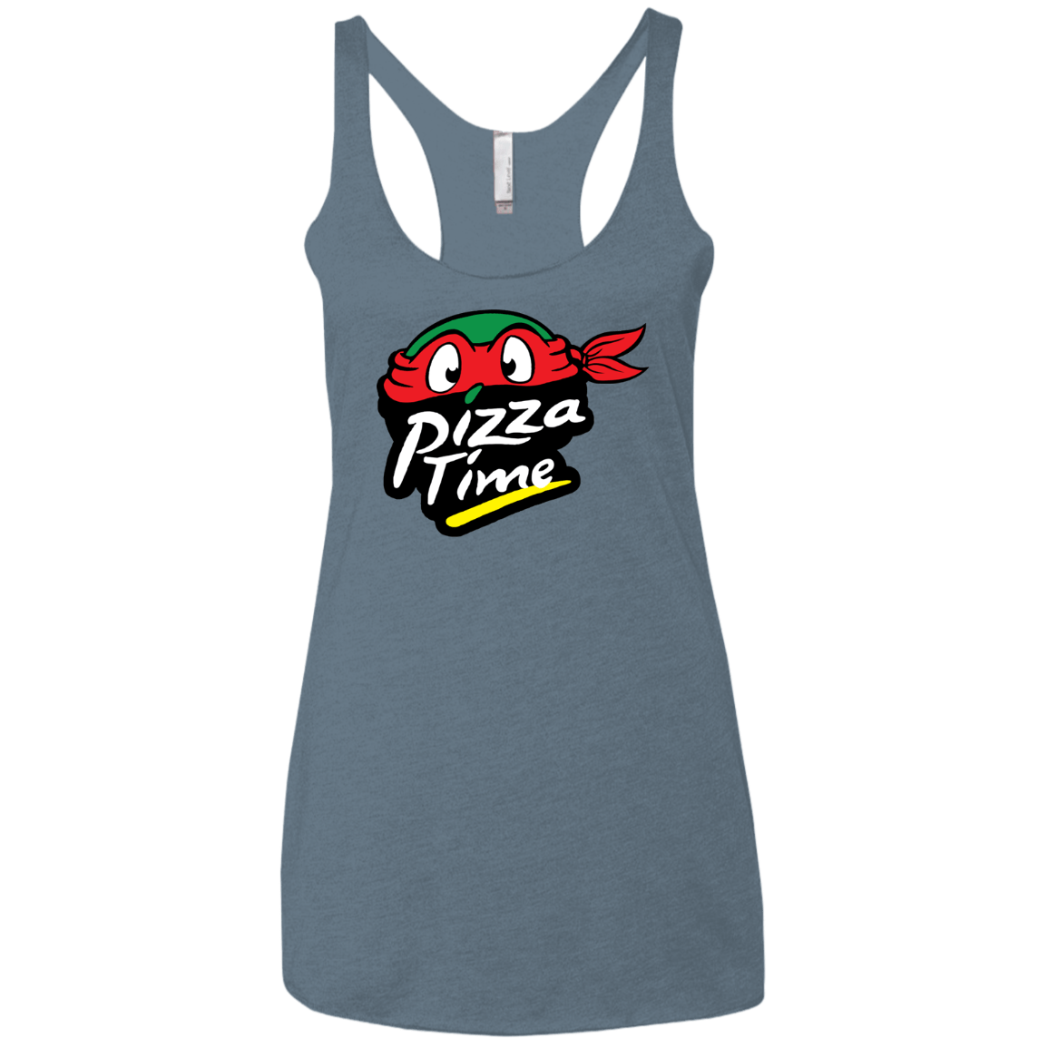 T-Shirts Indigo / X-Small Pizza Time Women's Triblend Racerback Tank
