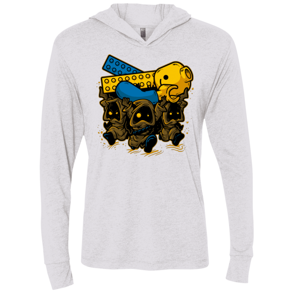 T-Shirts Heather White / X-Small PLASTIC DEBRIS Triblend Long Sleeve Hoodie Tee