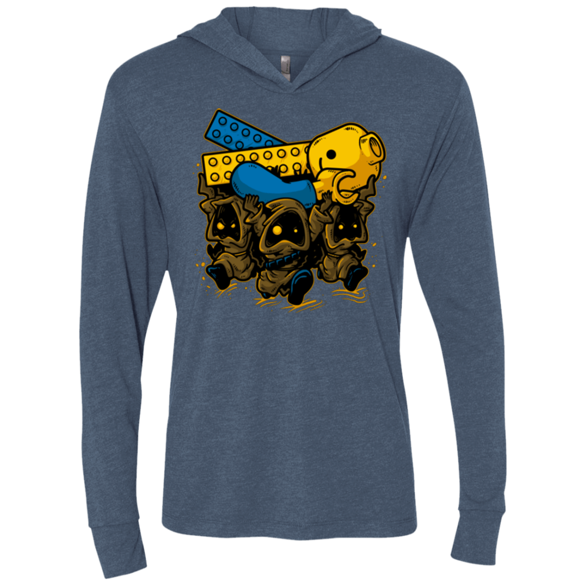 T-Shirts Indigo / X-Small PLASTIC DEBRIS Triblend Long Sleeve Hoodie Tee