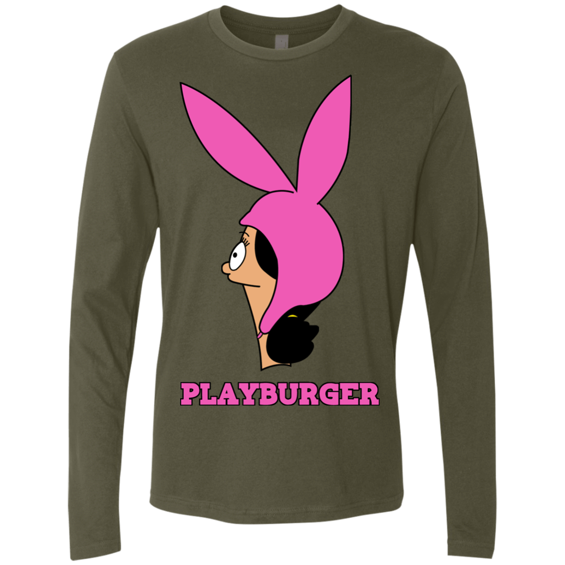 T-Shirts Military Green / S Playburger Men's Premium Long Sleeve