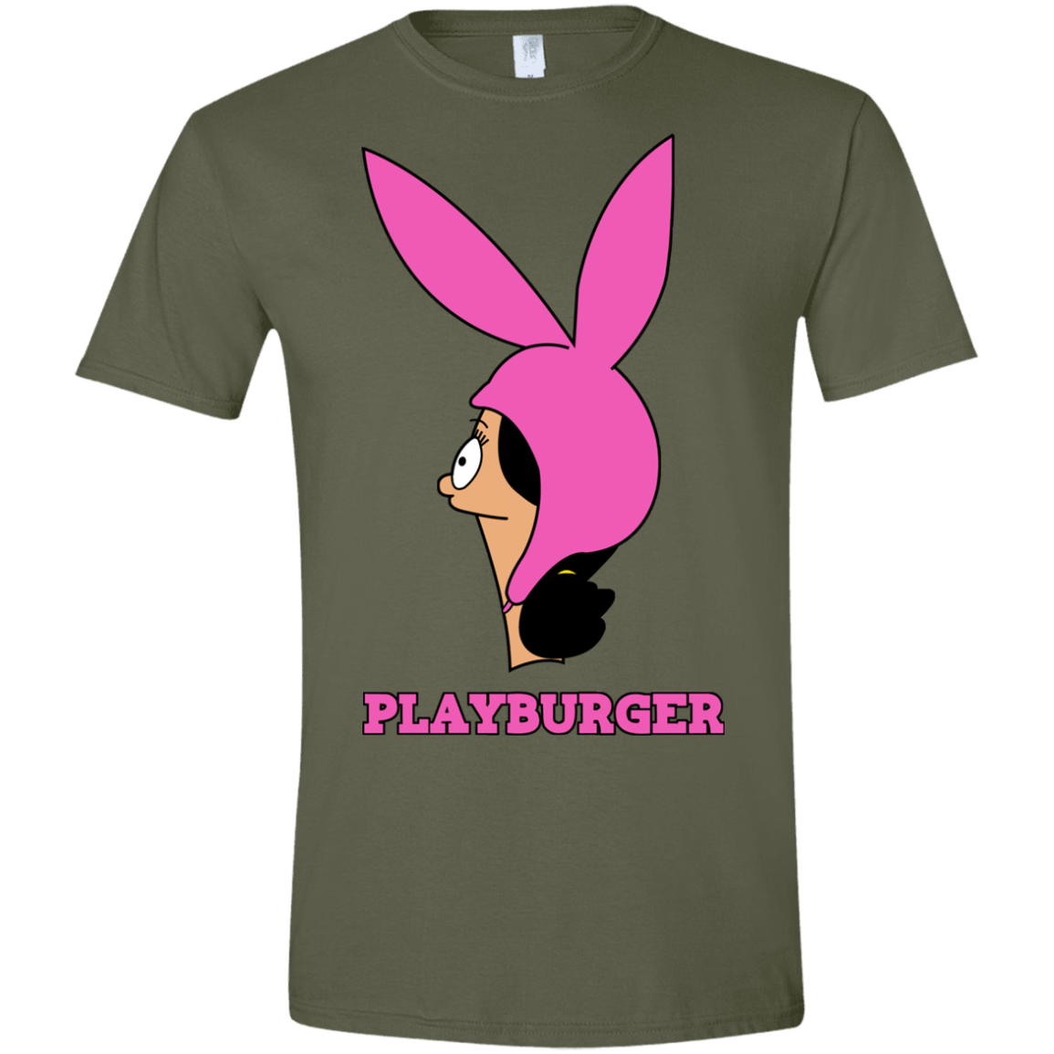 T-Shirts Military Green / S Playburger Men's Semi-Fitted Softstyle