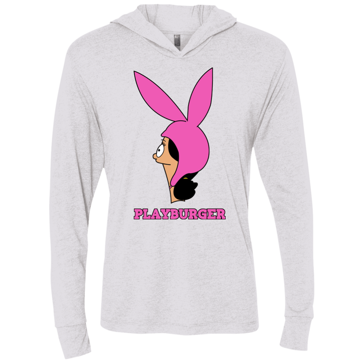 T-Shirts Heather White / X-Small Playburger Triblend Long Sleeve Hoodie Tee