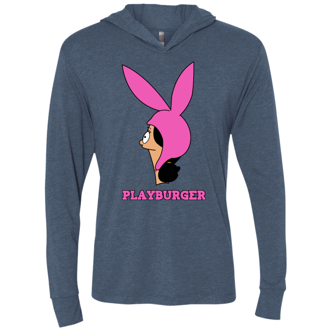 T-Shirts Indigo / X-Small Playburger Triblend Long Sleeve Hoodie Tee