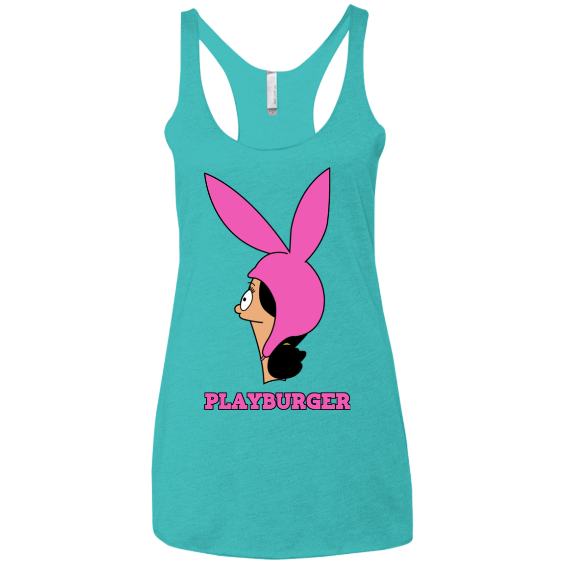 T-Shirts Tahiti Blue / X-Small Playburger Women's Triblend Racerback Tank