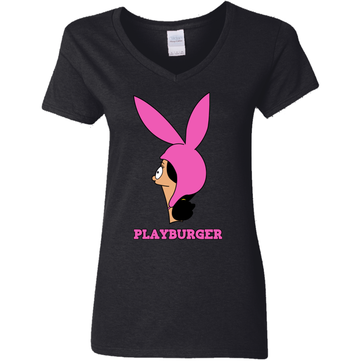 T-Shirts Black / S Playburger Women's V-Neck T-Shirt