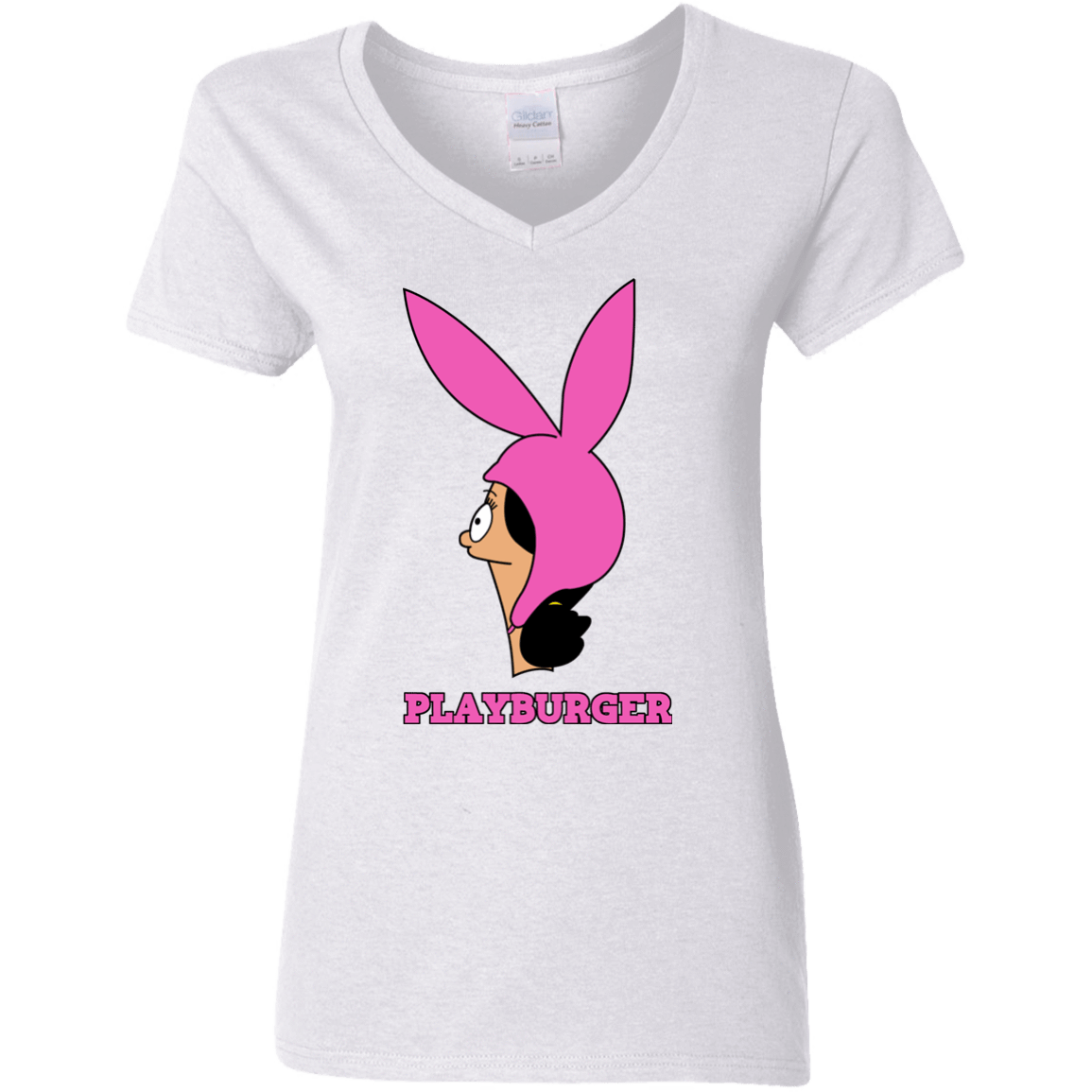T-Shirts White / S Playburger Women's V-Neck T-Shirt