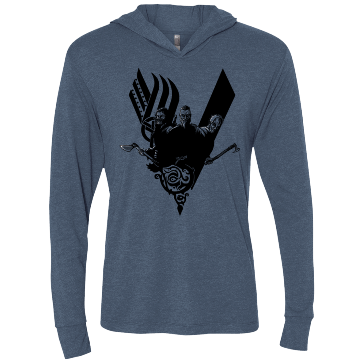 T-Shirts Indigo / X-Small Plunder Triblend Long Sleeve Hoodie Tee