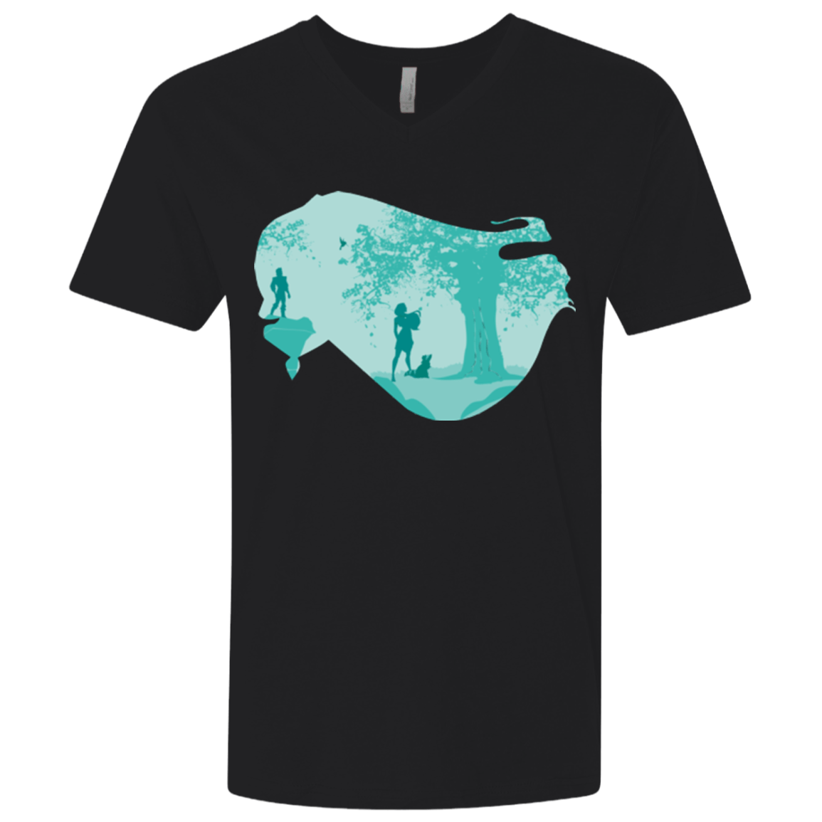 T-Shirts Black / X-Small Poca Portrait Pop Men's Premium V-Neck