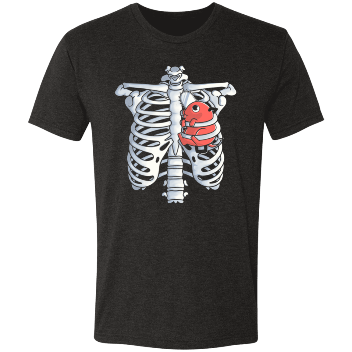 T-Shirts Vintage Black / S Pochita Heart Men's Triblend T-Shirt