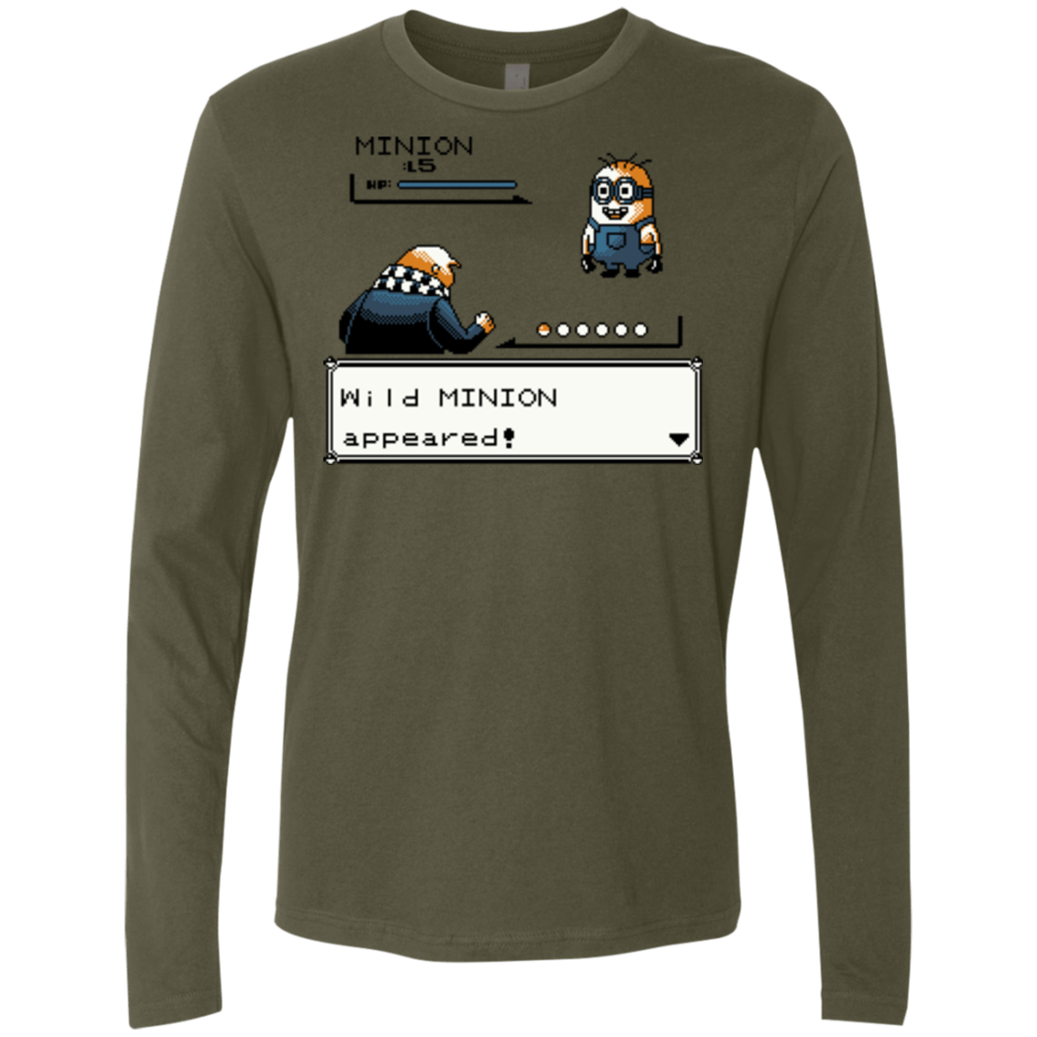 T-Shirts Military Green / S Pocket minions Men's Premium Long Sleeve