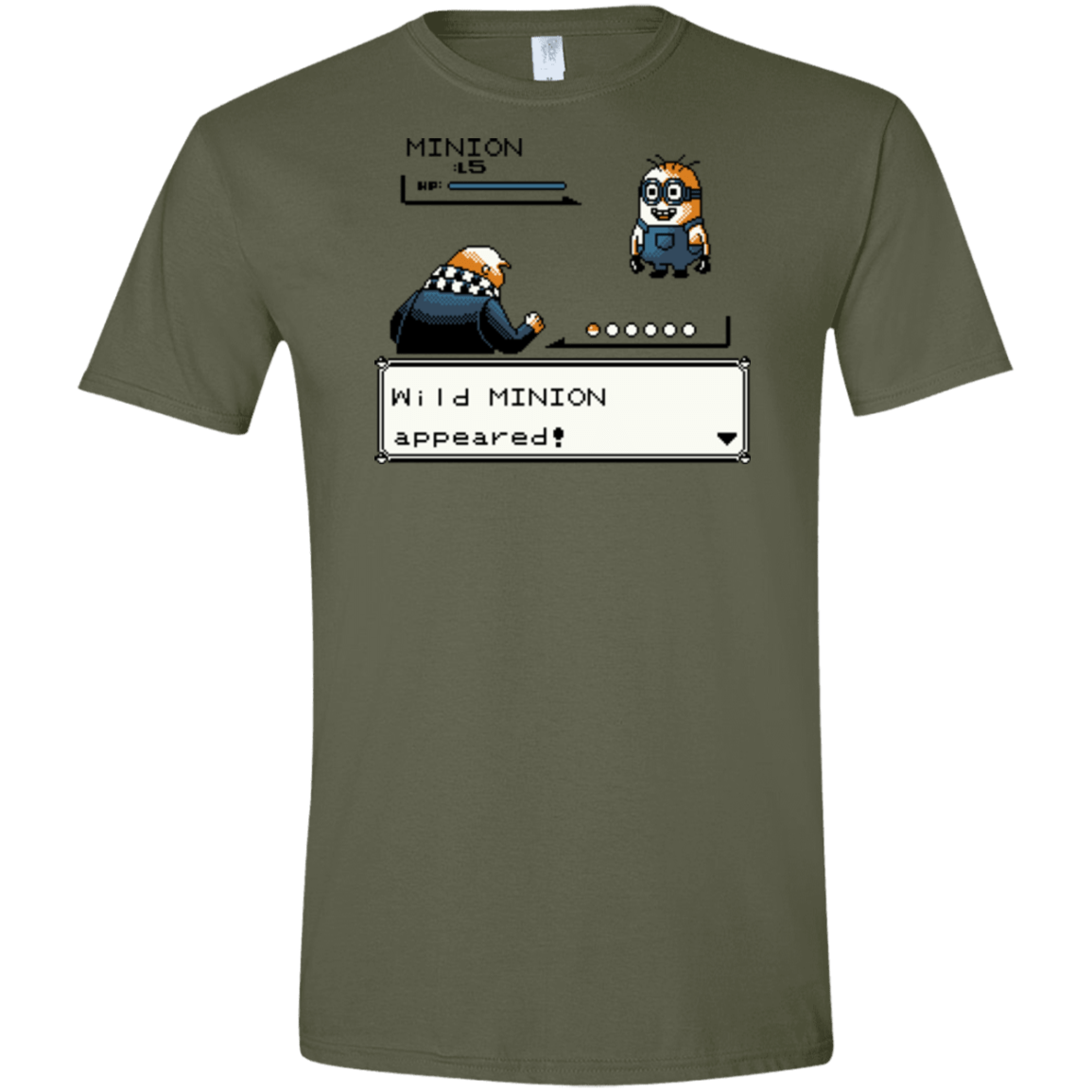 T-Shirts Military Green / S Pocket minions Men's Semi-Fitted Softstyle