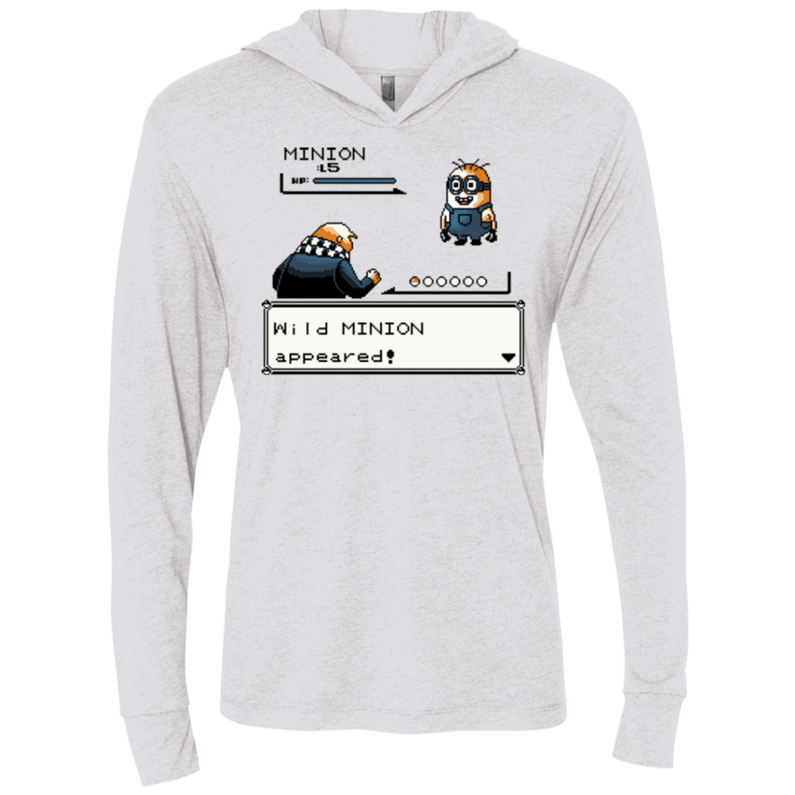 T-Shirts Heather White / X-Small Pocket minions Triblend Long Sleeve Hoodie Tee