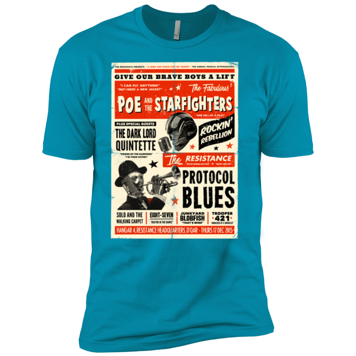 T-Shirts Turquoise / YXS Poe and The Starfighters Boys Premium T-Shirt