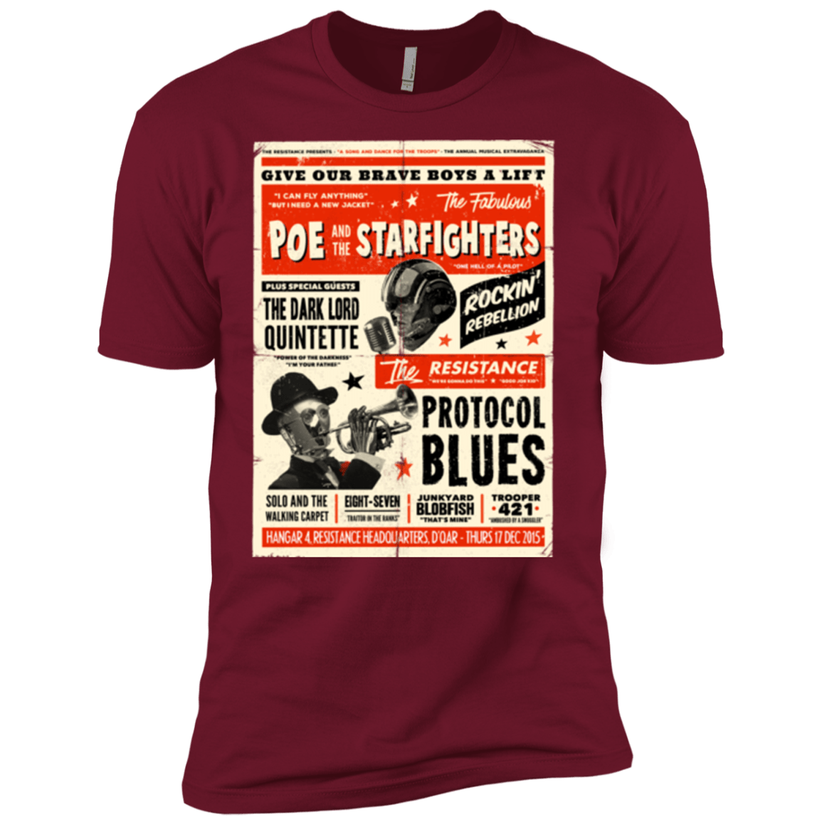 T-Shirts Cardinal / X-Small Poe and The Starfighters Men's Premium T-Shirt