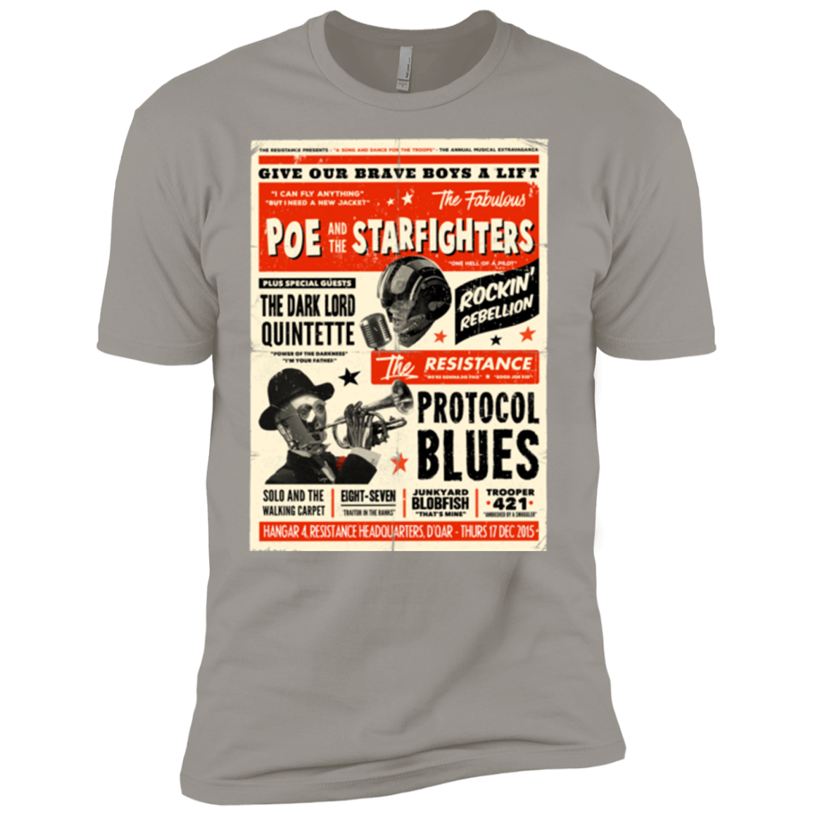 T-Shirts Light Grey / X-Small Poe and The Starfighters Men's Premium T-Shirt