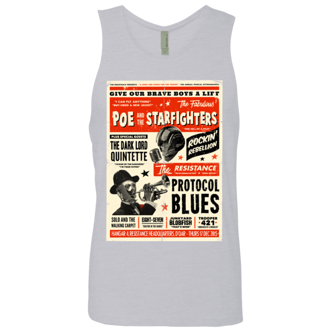 T-Shirts Heather Grey / Small Poe and The Starfighters Men's Premium Tank Top