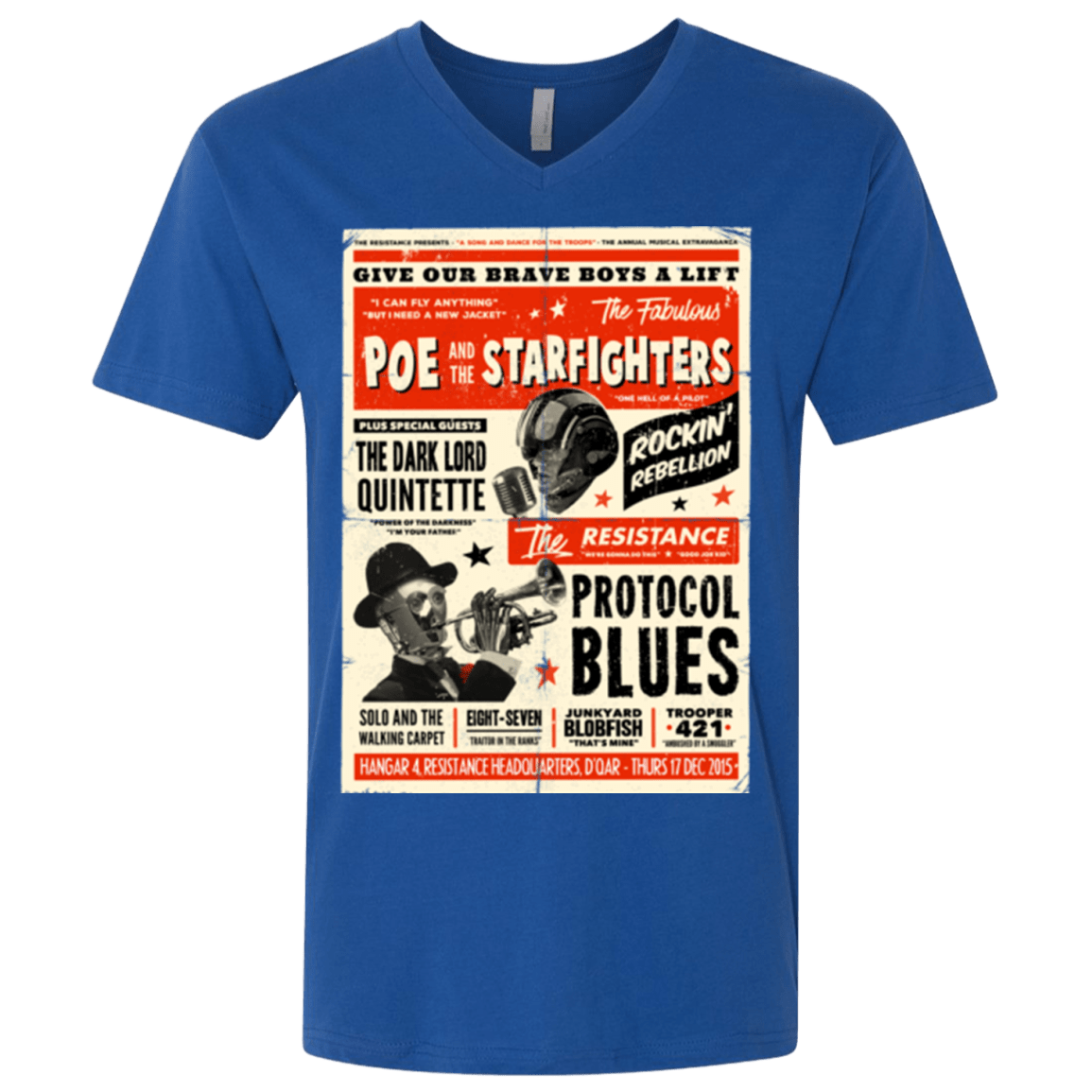 T-Shirts Royal / X-Small Poe and The Starfighters Men's Premium V-Neck