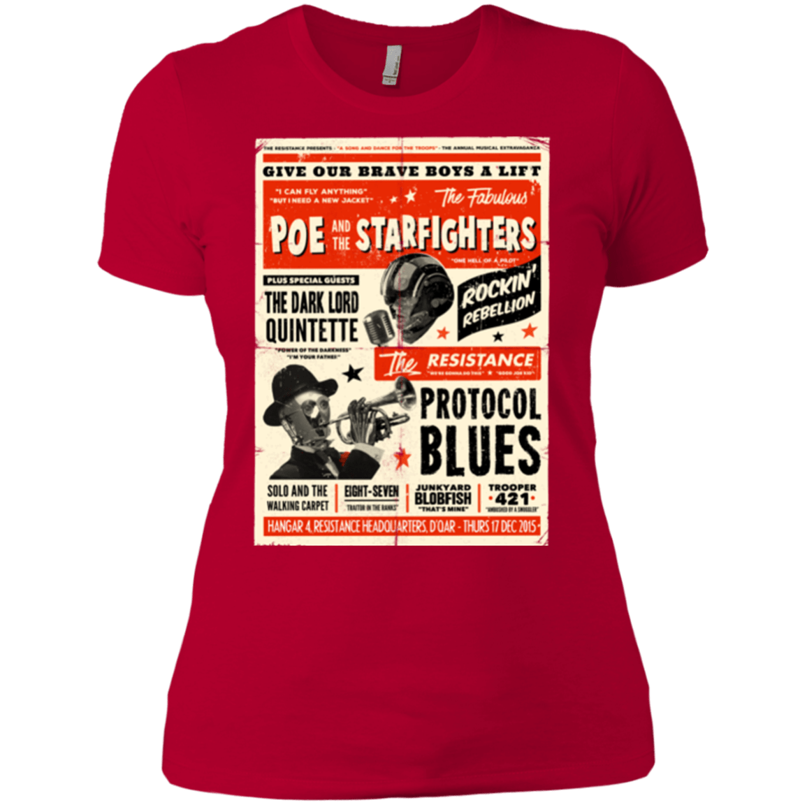 T-Shirts Red / X-Small Poe and The Starfighters Women's Premium T-Shirt