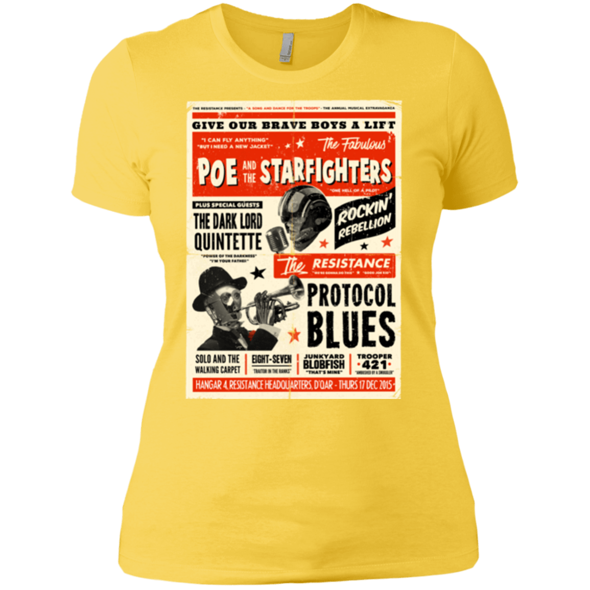 T-Shirts Vibrant Yellow / X-Small Poe and The Starfighters Women's Premium T-Shirt