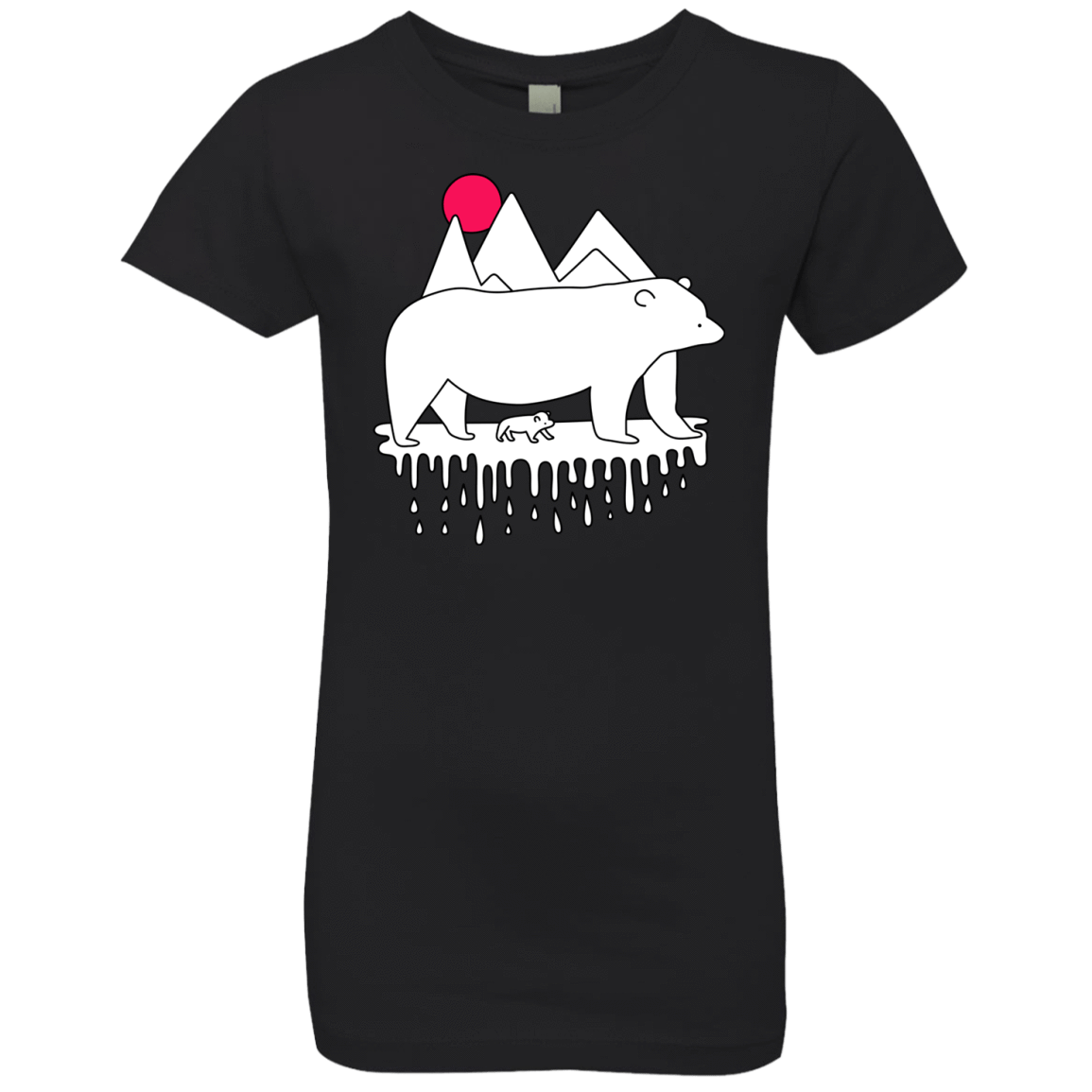 T-Shirts Black / YXS Polar Bear Family Girls Premium T-Shirt